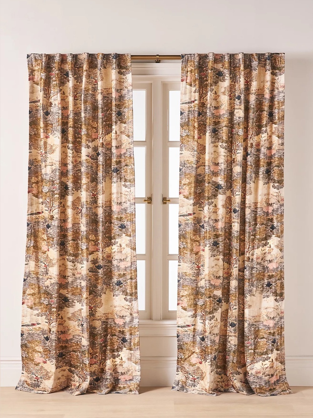 Anthropologie Francois Printed Velvet Curtain